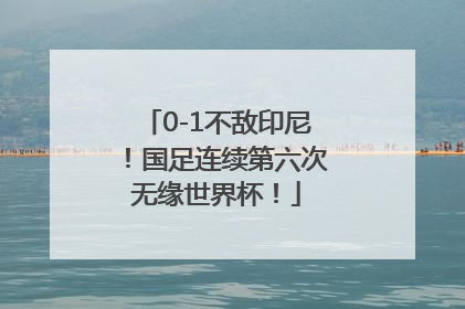 0-1不敌印尼！国足连续第六次无缘世界杯！