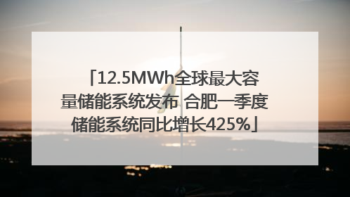 12.5MWh全球最大容量储能系统发布 合肥一季度储能系统同比增长425%