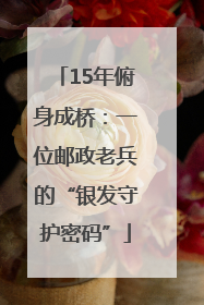 15年俯身成桥：一位邮政老兵的“银发守护密码”