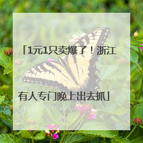 1元1只卖爆了！浙江有人专门晚上出去抓
