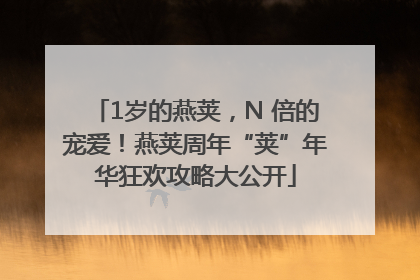 1岁的燕荚，N 倍的宠爱！燕荚周年“荚”年华狂欢攻略大公开