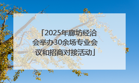 2025年廊坊经洽会举办30余场专业会议和招商对接活动