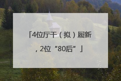 4位厅干（拟）履新，2位“80后”