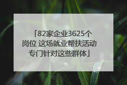82家企业3625个岗位 这场就业帮扶活动专门针对这些群体